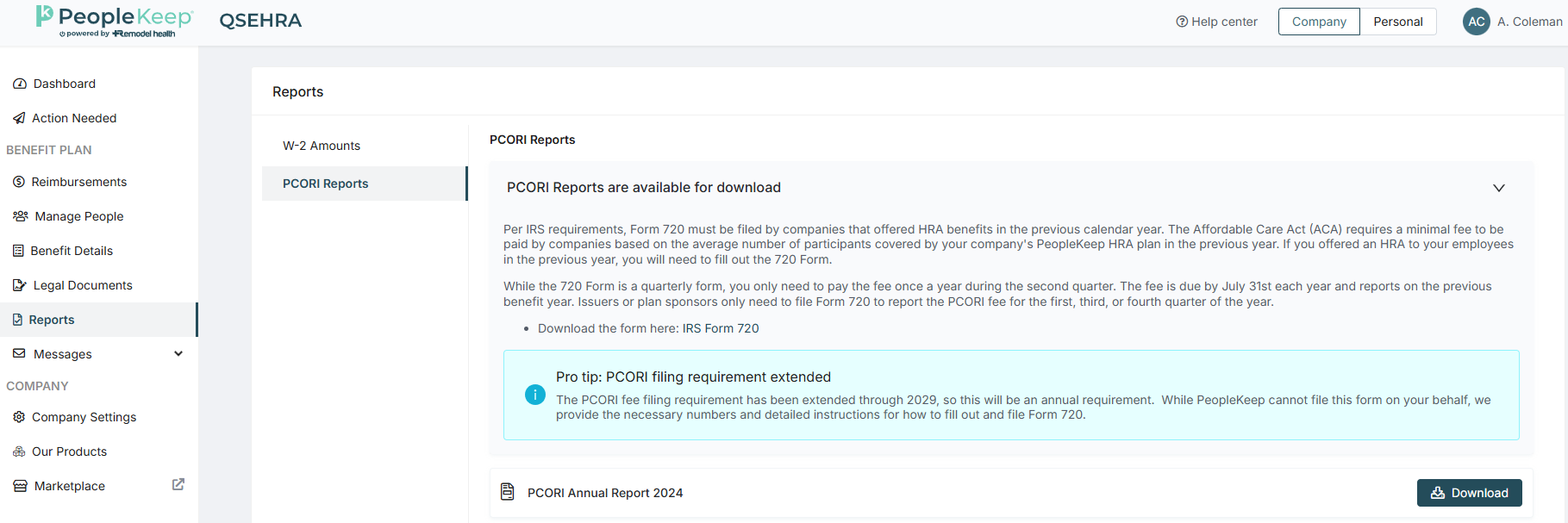 How to complete IRS Form 720 for the Patient-Centered